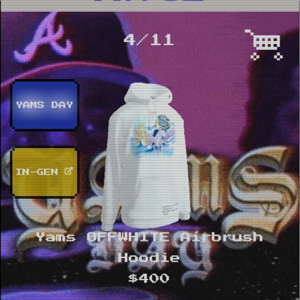 Off-white yams day champion hoodie